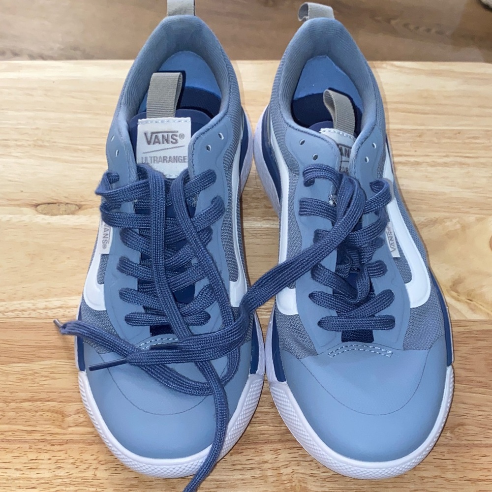 Vans UltraRange Blue and White Low-Top Sneakers